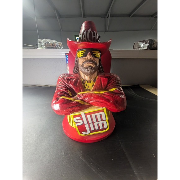 Macho Man Randy Savage Slim Jim WWE Wrestler Advertising Store Display Figure - Picture 1 of 9
